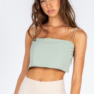 NWT princess polly Nixie Top Green